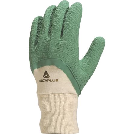 Delta Plus LA500 Green Cotton Waterproof Work Gloves, Size 10, Latex Coating [LA50010]; 282-0937