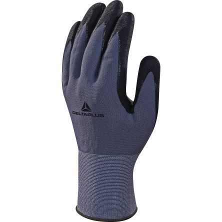 Delta Plus VE726 Black, Grey Polyamide, Spandex Abrasion Resistant, Cut Resistant, Tear Resistant Work Gloves, Size 9, [VE726NO09]; 282-1012