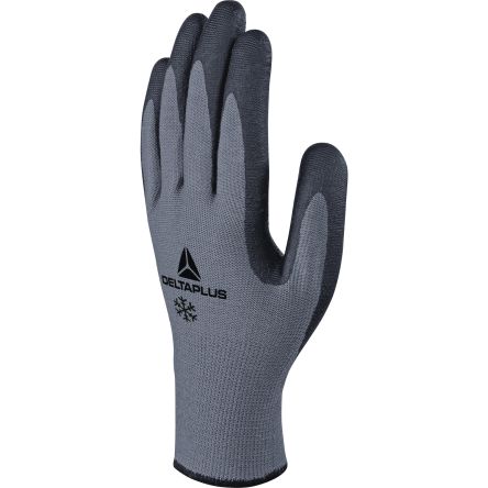 Delta Plus VE728 Black, Grey Acrylic, Polyester (Liner) Thermal Work Gloves, Size 10, Nitrile Coating [VE728NO10]; 282-1022