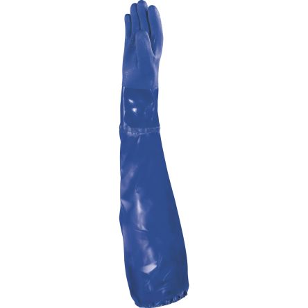 Delta Plus PETRO VE766 Blue Chemical Resistant Work Gloves, Size 9, PVC Coating [VE766BL09]; 282-1038