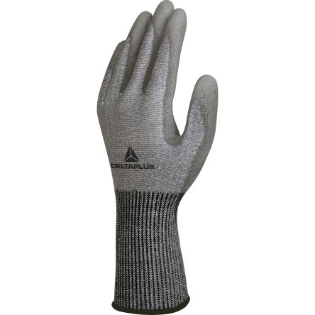 Delta Plus VENICUTB02 Grey SOFT nocut fibre Cut Resistant Work Gloves, Size 8, Polyurethane Coating [VECUTB02GR08]; 282-1066