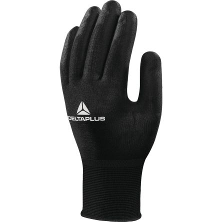 Delta Plus HESTIA VV702NO Black Polyamide Abrasion Resistant, Cut Resistant, Tear Resistant Work Gloves, Size 8, [VV702NO08]; 282-1087