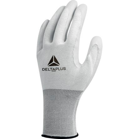Delta Plus VV712BC Grey, White Polyamide Abrasion Resistant, Cut Resistant, Puncture Resistant Work Gloves, Size 8, [VV712BC08]; 282-1100