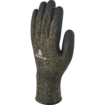 Delta Plus ATONVV731 Black Polycotton Cut Resistant Work Gloves, Size 9, Latex Coating [VV731NO09]; 282-1112