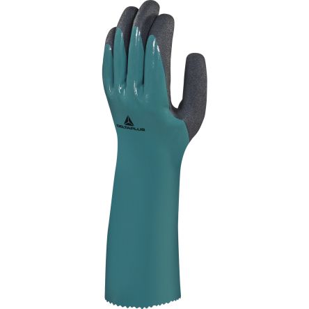 Delta Plus CHEMSAFE VV835 Green Polyamide Chemical Resistant Work Gloves, Size 10, Nitrile Foam Coating [VV835VE10]; 282-1158
