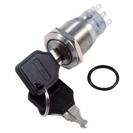 RS PRO IP40 Key Switch, DPDT, 5A 2-Way Flat-Key [0]; 282-1234