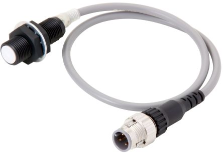 Omron Inductive Threaded Barrel Proximity Sensor, M12, 3 mm Detection, 2-Wire NO, 10 → 30 V dc [E2EQ-X3D1G-M1TGJ-T 0.3M]; 282-1249
