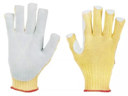 Honeywell Safety K-MEX L 995 Grey, Yellow Leather, Para-aramid Cut Resistant, Heat Resistant Work Gloves [1035105-VS]; 282-2370