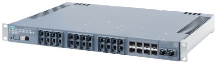 Siemens 6GK5334 Series DIN Rail, Wall Network Hub, 26 RJ45 Ports, 10 → 10000Mbit/s Transmission, 24V [6GK5334-2TS00-4AR3]; 282-3354