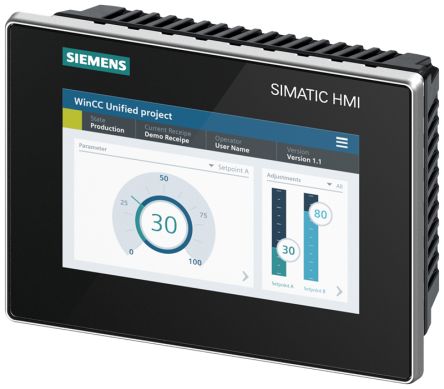 Siemens 6AV2128 Series MTP700 Unified Comfort HMI Panel - 7 in, TFT Display, 800 x 480 [6AG1128-3GB06-4AX1]; 282-3444
