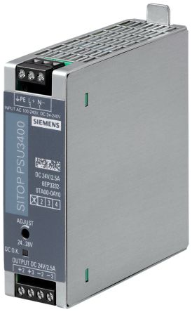 Siemens 6AG1332 Series PLC Power Supply, 24 V [6AG1332-0TA00-7AY0]; 282-3459