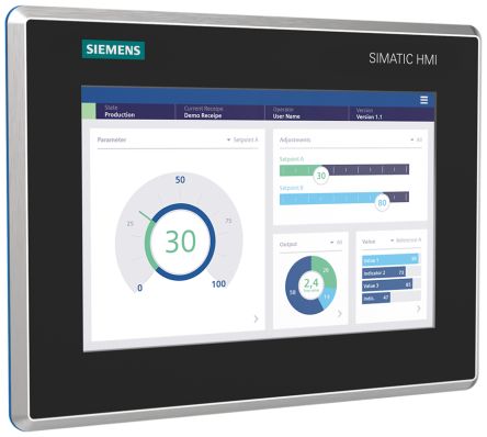 Siemens 6AV2128 Series MTP1000 Unified Comfort HMI Panel - 10.1 in, TFT Display, 1280 x 800 [6AV2128-3KB40-0AX0]; 282-3478