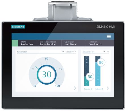 Siemens 6AV2128 Series MTP1200 Unified Comfort HMI Panel - 12.1 in, TFT Display, 1280 x 800 [6AV2128-3MB27-0AX0]; 282-3480