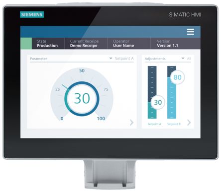 Siemens 6AV2128 Series MTP1200 Unified Comfort HMI Panel - 12.1 in, TFT Display, 1280 x 800 [6AV2128-3MB27-1BX0]; 282-3482