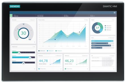Siemens 6AV2128 Series SIMATIC HMI Panel - 15.6 in, TFT Display, 1366 x 768 [6AV2128-3QB27-0BX0]; 282-3486