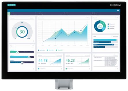 Siemens 6AV2128 Series MTP2200 Unified Comfort HMI Panel - 21.5 in, TFT Display, 1920 x 1080 [6AV2128-3XB27-1BX0]; 282-3501