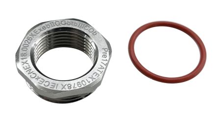 RS PRO Cable Gland Adapter, M25 Exterior Thread, M20 Interior Thread, Brass [0]; 282-3633