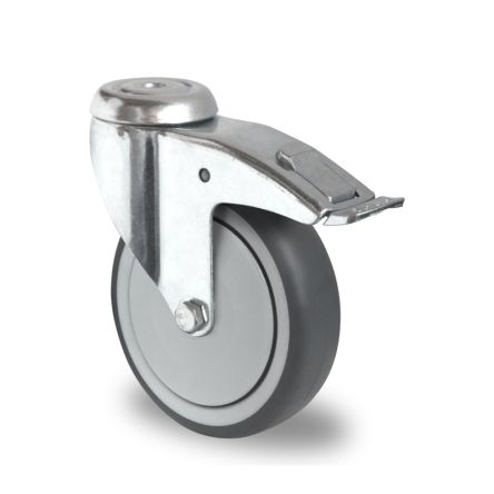 RS PRO Braked Swivel Castor Wheel, 75kg Capacity, 75mm Wheel [0]; 282-3637