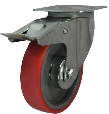 RS PRO Braked Swivel Castor Wheel, 200kg Capacity, 125mm Wheel [0]; 282-3646