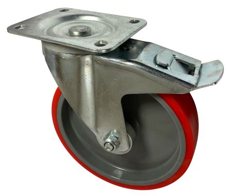 RS PRO Braked Swivel Castor Wheel, 350kg Capacity, 200mm Wheel [0]; 282-3650