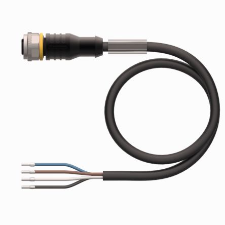 Turck, RKC Series M12 Female Connector, 2m Cable Length, 4.7mm Probe [RKC4.4T-2/TXL]; 282-4191