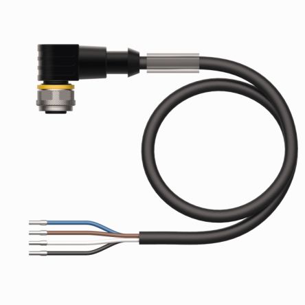 Turck, WKC Series M12 Female Connector, 2m Cable Length, 4.7mm Probe [WKC4.4T-2/TXL]; 282-4201