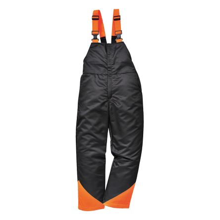 Portwest Black, Orange Reusable Bib & Brace, M [CH12BKRM]; 282-4312