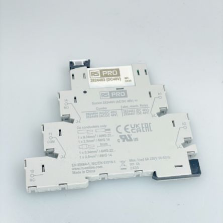 RS PRO Interface Relay, DIN Rail Mount, 220 → 240V ac/dc Coil, SPDT, 1-Pole, 6A Load [0]; 282-4472