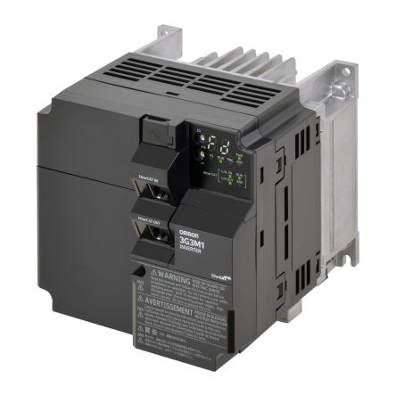 Omron Variable Speed Drive, 4 kW, 3 Phase, 400 V ac, 8.8 A, M1 Series [3G3M1-A4030-ECT]; 282-4570