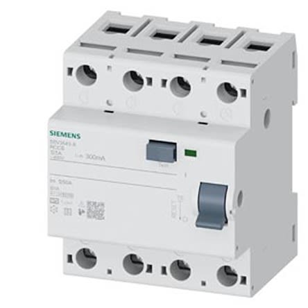 Siemens 5SV3 RCCB, 125A, 4 Pole, 300mA, Type A, 230/400V [5SV3645-8]; 282-4686