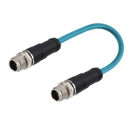 RS PRO Straight Male 8 way M12 to Straight Male 8 way M12 Cable, 1m [0]; 282-5416