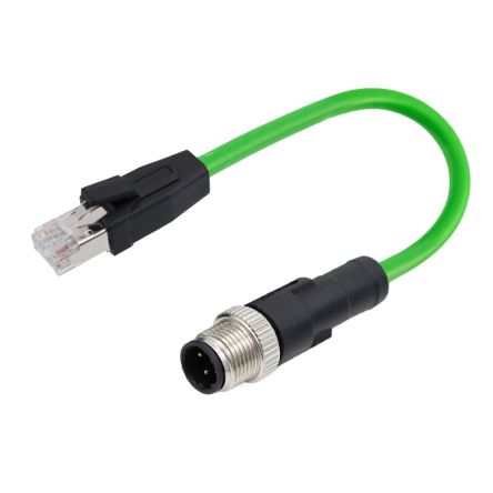 RS PRO Straight Male 4 way M12 to Straight Male 8 way RJ45 Cable, 5m [0]; 282-5423