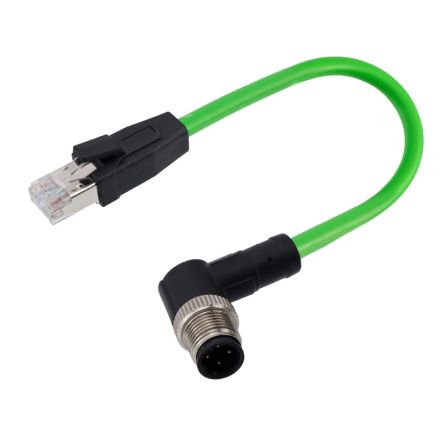 RS PRO Right Angle Male 4 way M12 to Straight Male 8 way RJ45 Cable, 2m [0]; 282-5424