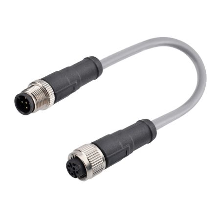 RS PRO Straight Male 5 way M12 to Straight Female 5 way M12 Cable, 1m [0]; 282-5425