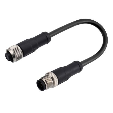 RS PRO Straight Male 12 way M12 to Straight Female 12 way M12 Cable, 3m [0]; 282-5426