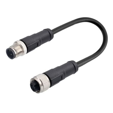 RS PRO Straight Male 4 way M12 to Straight Female 4 way M12 Cable, 5m [0]; 282-5428