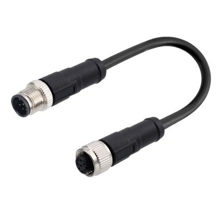 RS PRO Straight Male 8 way M12 to Straight Female 8 way M12 Cable, 5m [0]; 282-5431