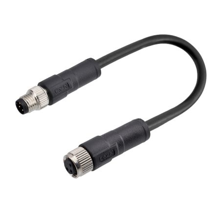 RS PRO Straight Male 3 way M8 to Straight Female 3 way M8 Cable, 1.5m [0]; 282-5440