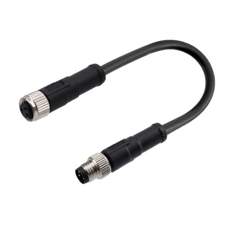 RS PRO Straight Male 3 way M8 to Straight Female 3 way M8 Cable, 2m [0]; 282-5443