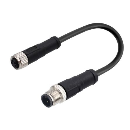 RS PRO Straight Male 4 way M12 to Straight Female 4 way M8 Cable, 300mm [0]; 282-5446