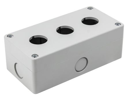 RS PRO Grey Plastic Control Station Enclosure - 3 Hole 22mm Diameter [0]; 282-5504