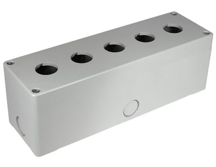 RS PRO Grey Plastic Control Station Enclosure - 5 Hole 22mm Diameter [0]; 282-5506