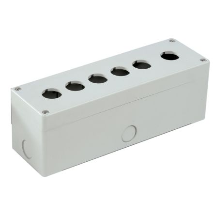 RS PRO Grey Plastic Control Station Enclosure - 6 Hole 22mm Diameter [0]; 282-5507