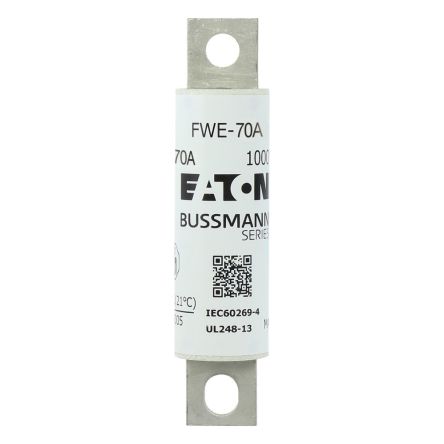 Eaton 70A Tag Fuse, 25mm, 1kV [FWE-70A]; 282-6207