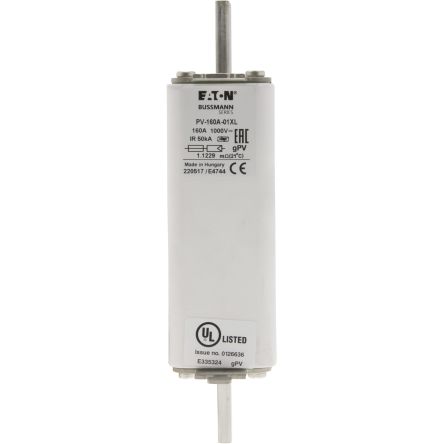 Eaton 160A Tag Fuse, 218 x 61 x 84mm, 1kV, 189mm [PV-160A-01XL]; 282-6221