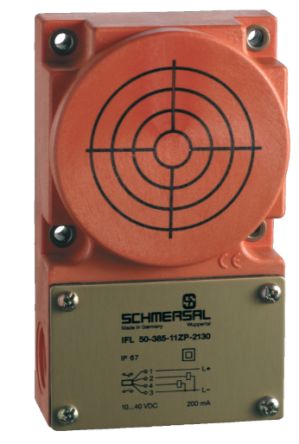 Schmersal Inductive Rectangular Proximity Sensor, 50 mm Detection, PNP NO+NC, 10 → 60 V dc [IFL 50-385-11P-2130]; 282-6407