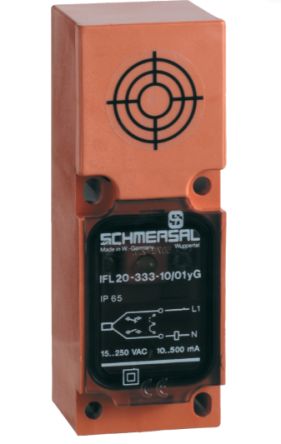 Schmersal Inductive Rectangular Proximity Sensor, 15 mm Detection, 2-Wire NO/NC, 15 → 250 V ac [IFL 15-333-10/01-M20]; 282-6460