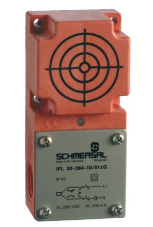 Schmersal Inductive Rectangular Proximity Sensor, 30 mm Detection, 2-Wire NO/NC, 15 → 250 V ac [IFL 30-384-10/01-M20]; 282-6464
