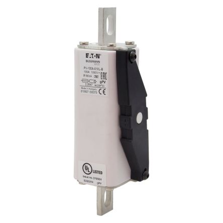 Eaton 100A Tag Fuse, 1XL, 1.5kV, 159mm [PV-100A-1XL-B-15]; 282-6493