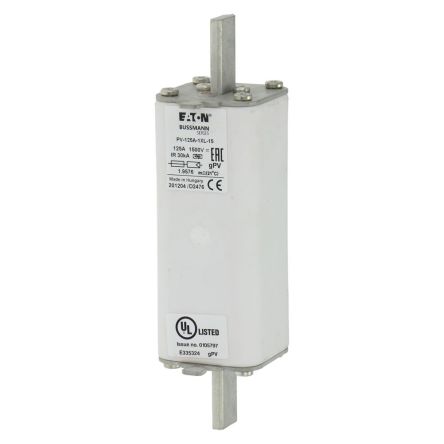 Eaton 125A Tag Fuse, 1XL, 1.5kV, 189mm [PV-125A-1XL-15]; 282-6499